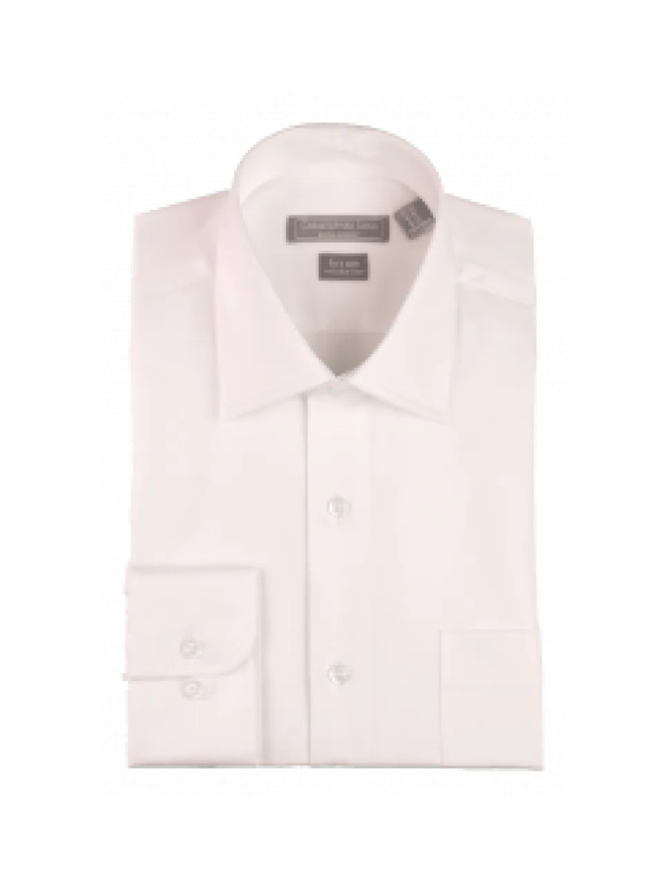 Men's Classic Fit Solid Off White Spread Collar Wrinkle Free 100% Cotton Dress Shirt