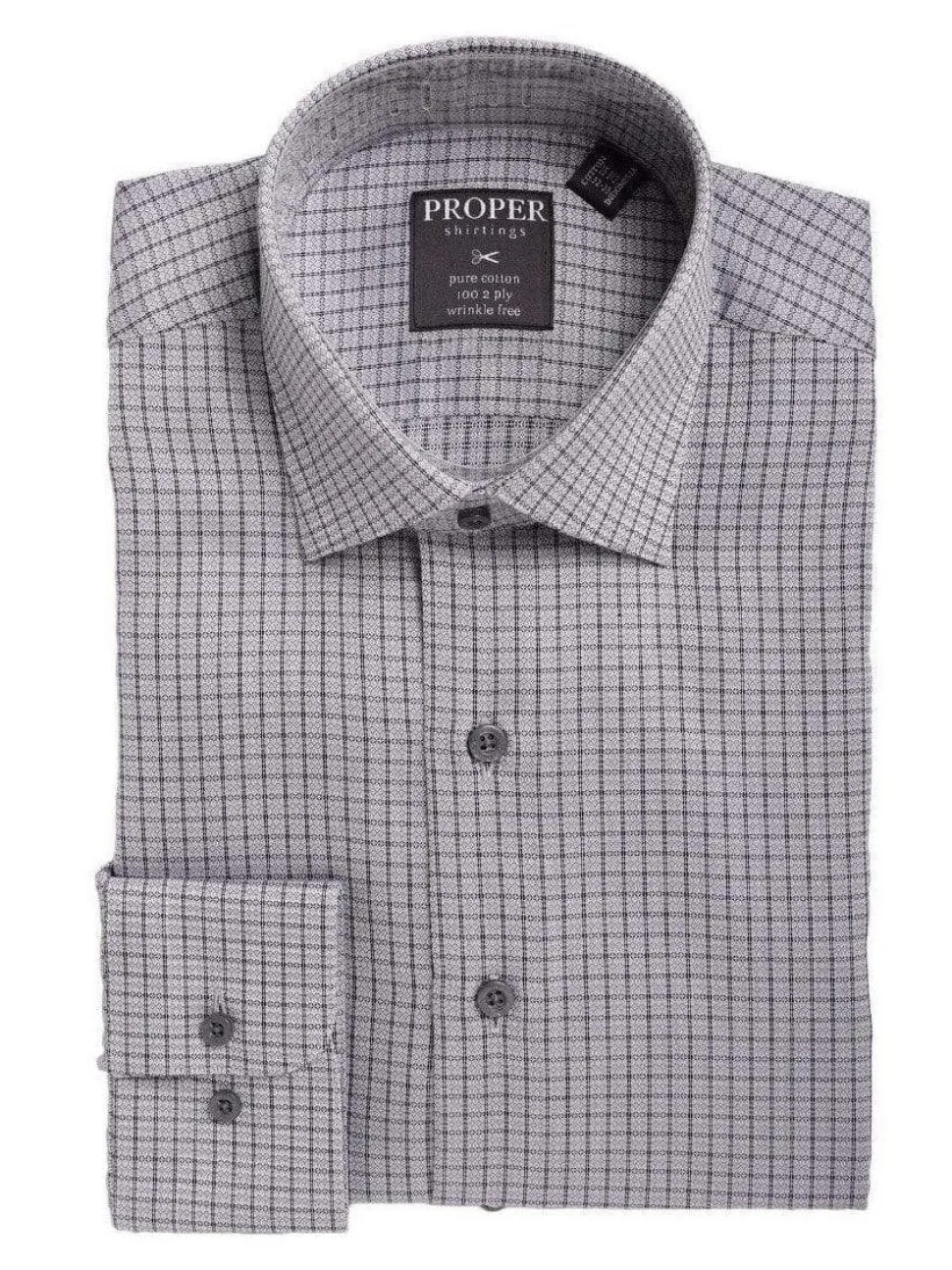 Mens Classic Fit Striped With Mini Diamonds Spread Collar Cotton Dress Shirt
