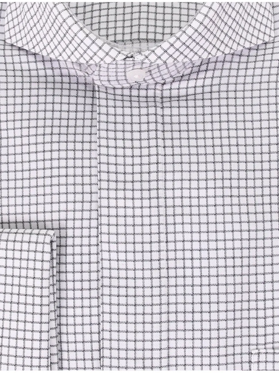 Mens Cotton Black Check Classic Fit Cutaway Collar Stretch Dress Shirt