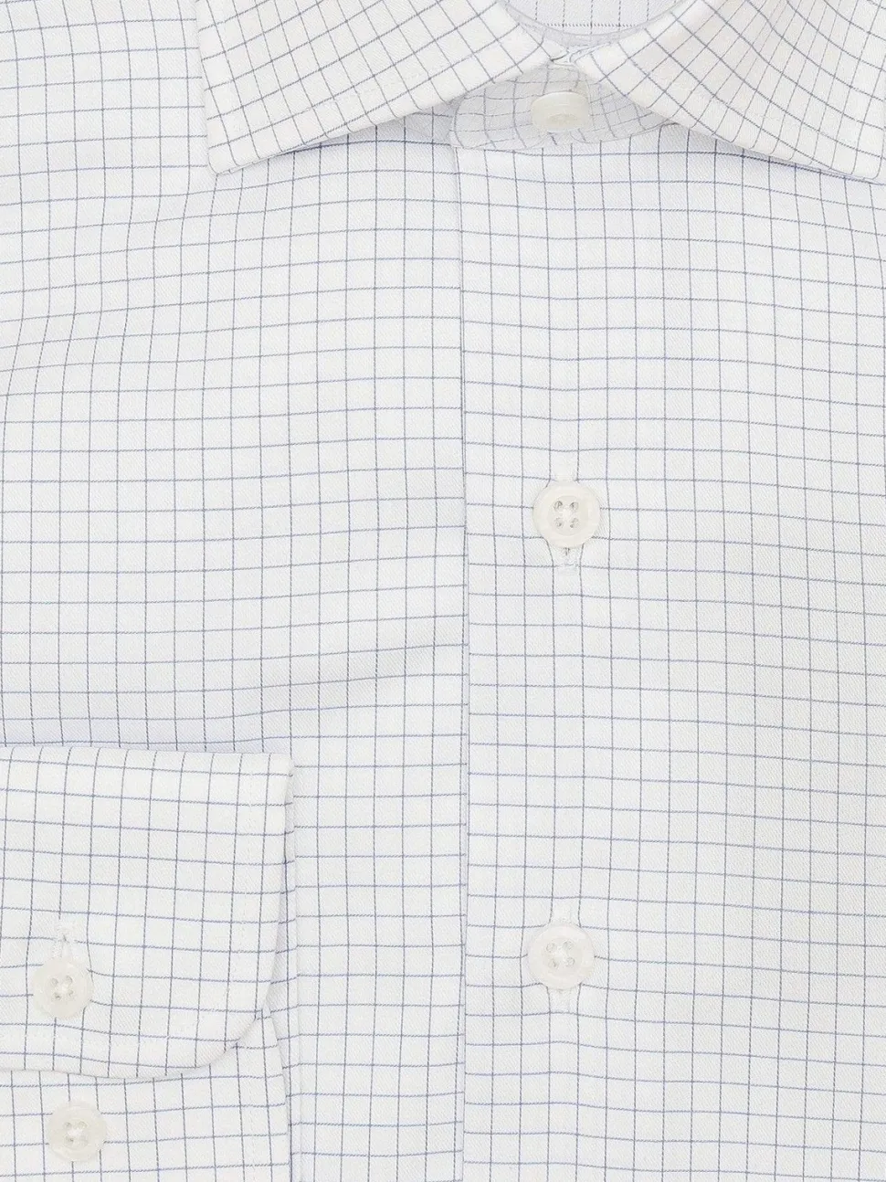 Mens Cotton Blue Checkered Slim Fit Spread Collar Wrinkle Free Dress Shirt