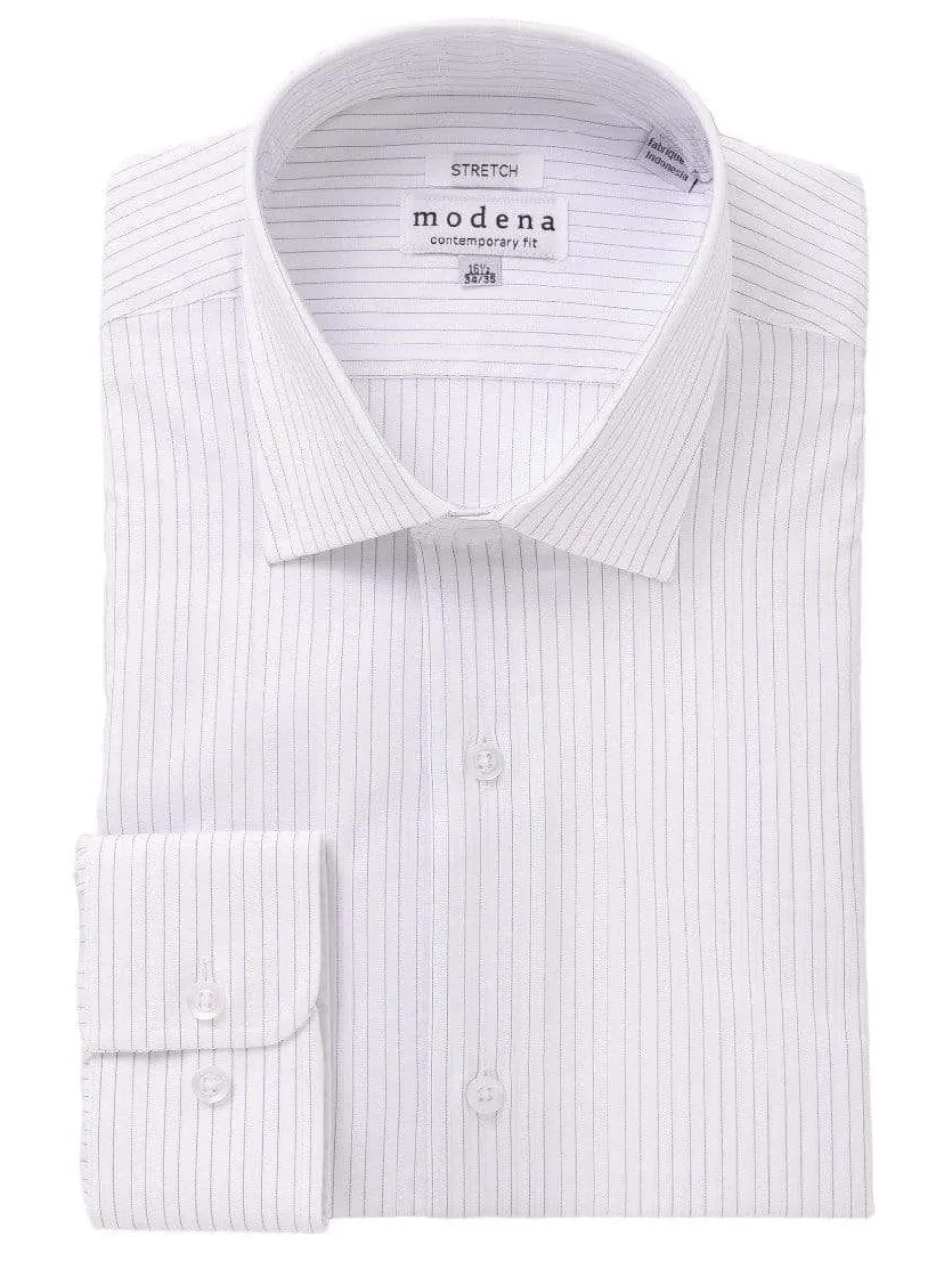 Mens Cotton Blue Striped Slim Fit Stretch Dress Shirt