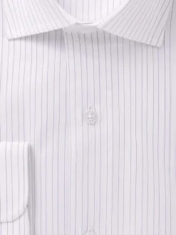 Mens Cotton Blue Striped Slim Fit Stretch Dress Shirt