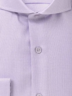 Mens Cotton Lavender Purple Cutaway Collar Slim Fit Dress Shirt