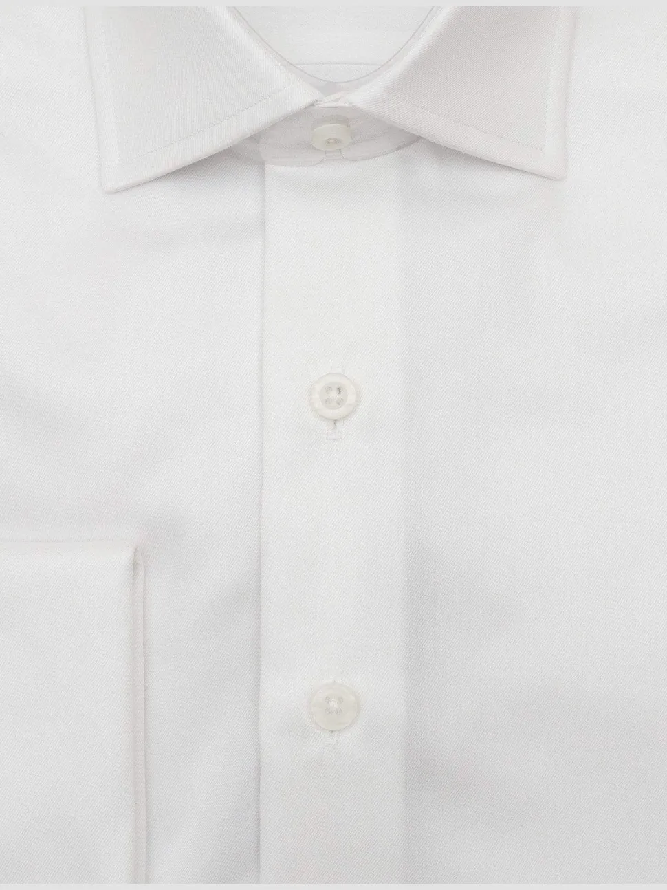 Mens Cotton Solid White Slim Fit Spread Collar Wrinkle Free Dress Shirt