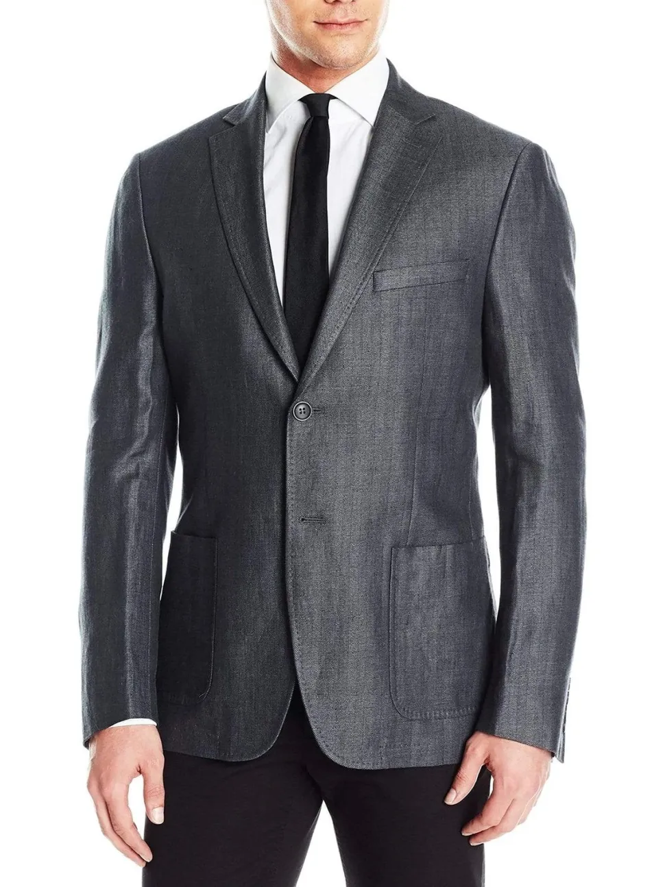 Men's DKNY Classic Fit Gray Half Lined Lightweight Linen Summer Blazer Sportcoat