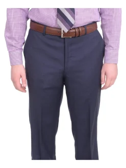 Mens Extra Slim Fit Blue Textured Two Button Wool Suit