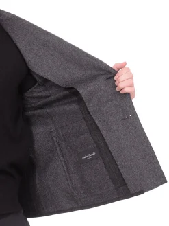 Mens Extra Slim Fit Napoli Gray Patchwork Unlined Unstructured Wool Sportcoat