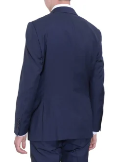 Mens Extra Slim Fit Solid Heather Blue Two Button Wool Suit