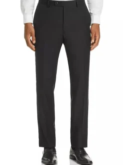 Men's John Varvatos Black 100% Wool Travis Model Slim Fit Dress Pants