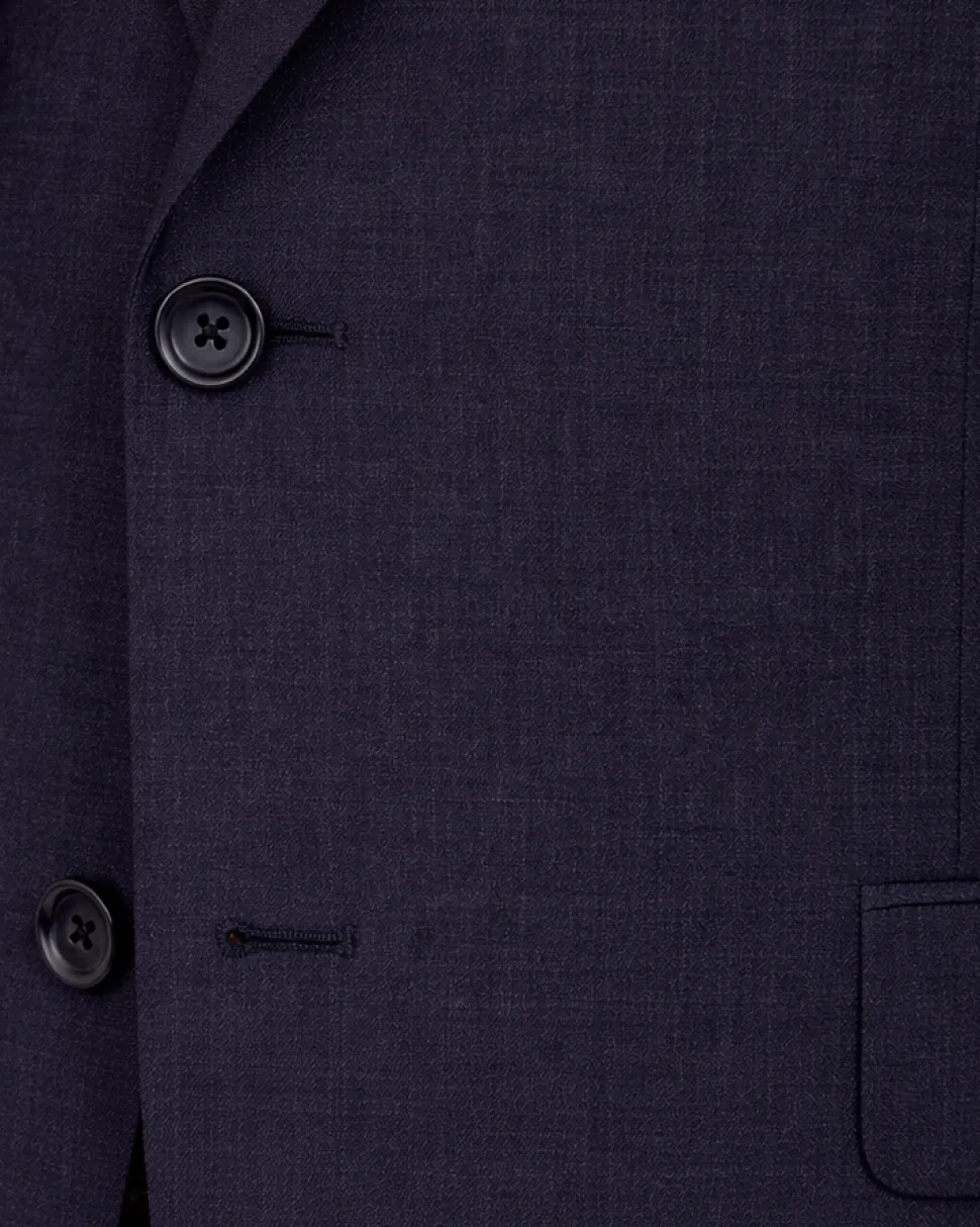 Mens Mazara Portly Fit Solid Navy Blue Two Button Wool Suit