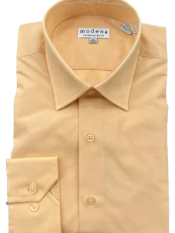 Mens Melon Orange Spread Collar Modern Fit Cotton Blend Dress Shirt