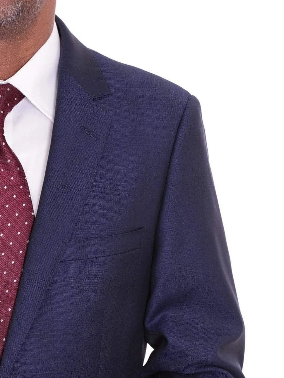 Mens Modern Fit Blue Glen Plaid Two Button Wool Suit