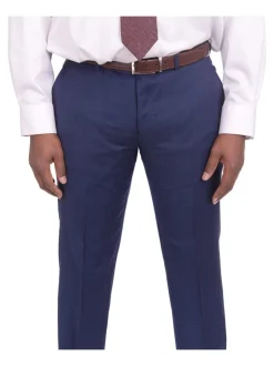 Mens Modern Fit Blue Textured Two Button Wool Suit