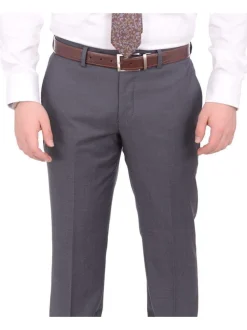 Mens Modern Fit Heather Gray Two Button Wool Blend Suit