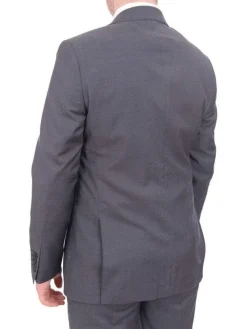 Mens Modern Fit Heather Gray Two Button Wool Blend Suit