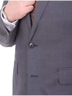 Mens Modern Fit Heather Gray Two Button Wool Blend Suit