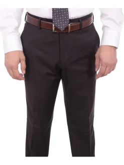 Mens Napoli Black Pinstriped Half Canvassed Tallia Delfino Wool Suit