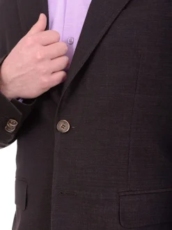 Mens Napoli Extra Slim Fit Brown Heather Unlined Half Canvassed Wool Sportcoat
