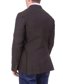 Mens Napoli Extra Slim Fit Brown Heather Unlined Half Canvassed Wool Sportcoat