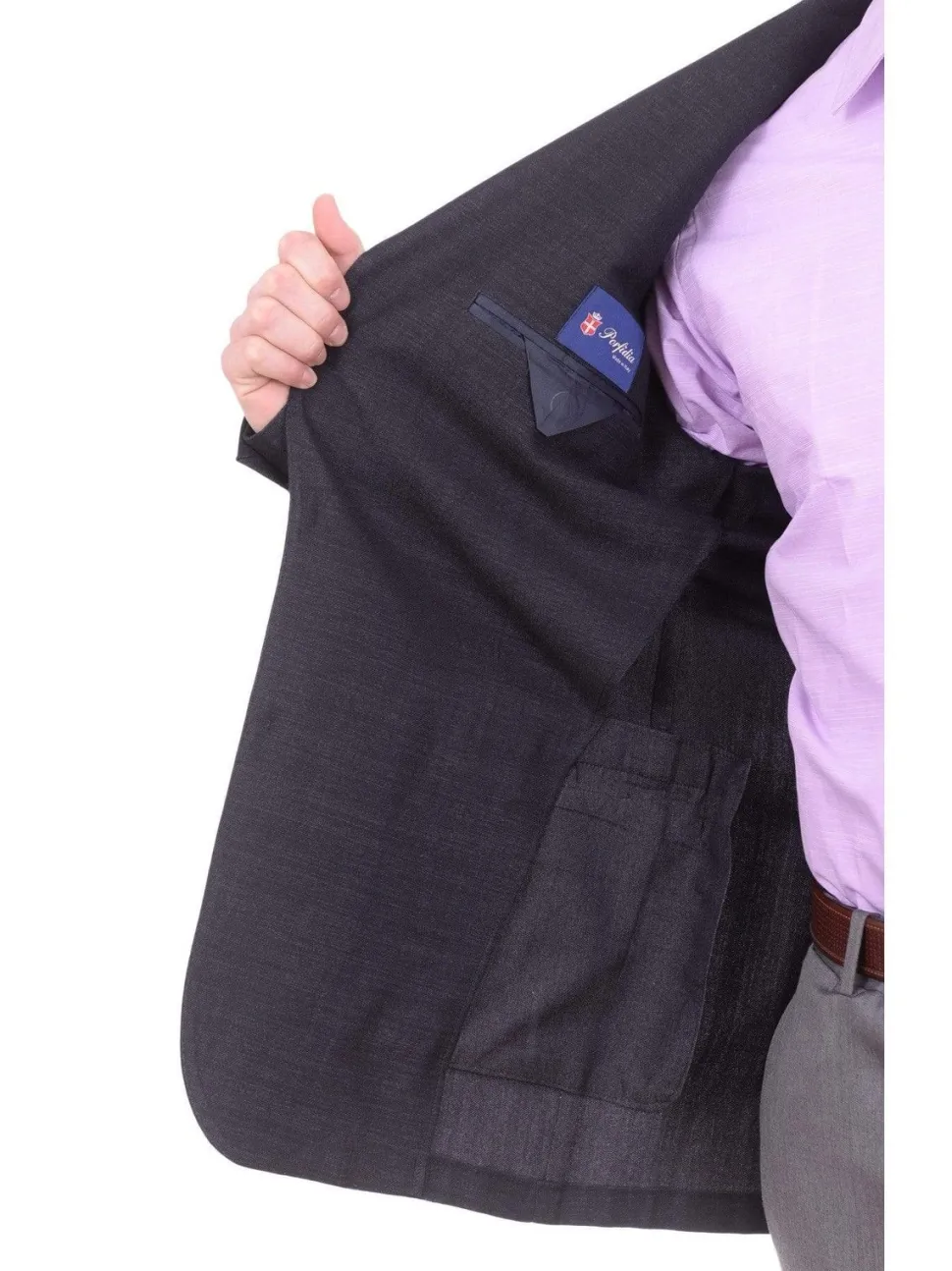 Mens Napoli Extra Slim Fit Navy Heather Unlined Wool Blazer Sportcoat
