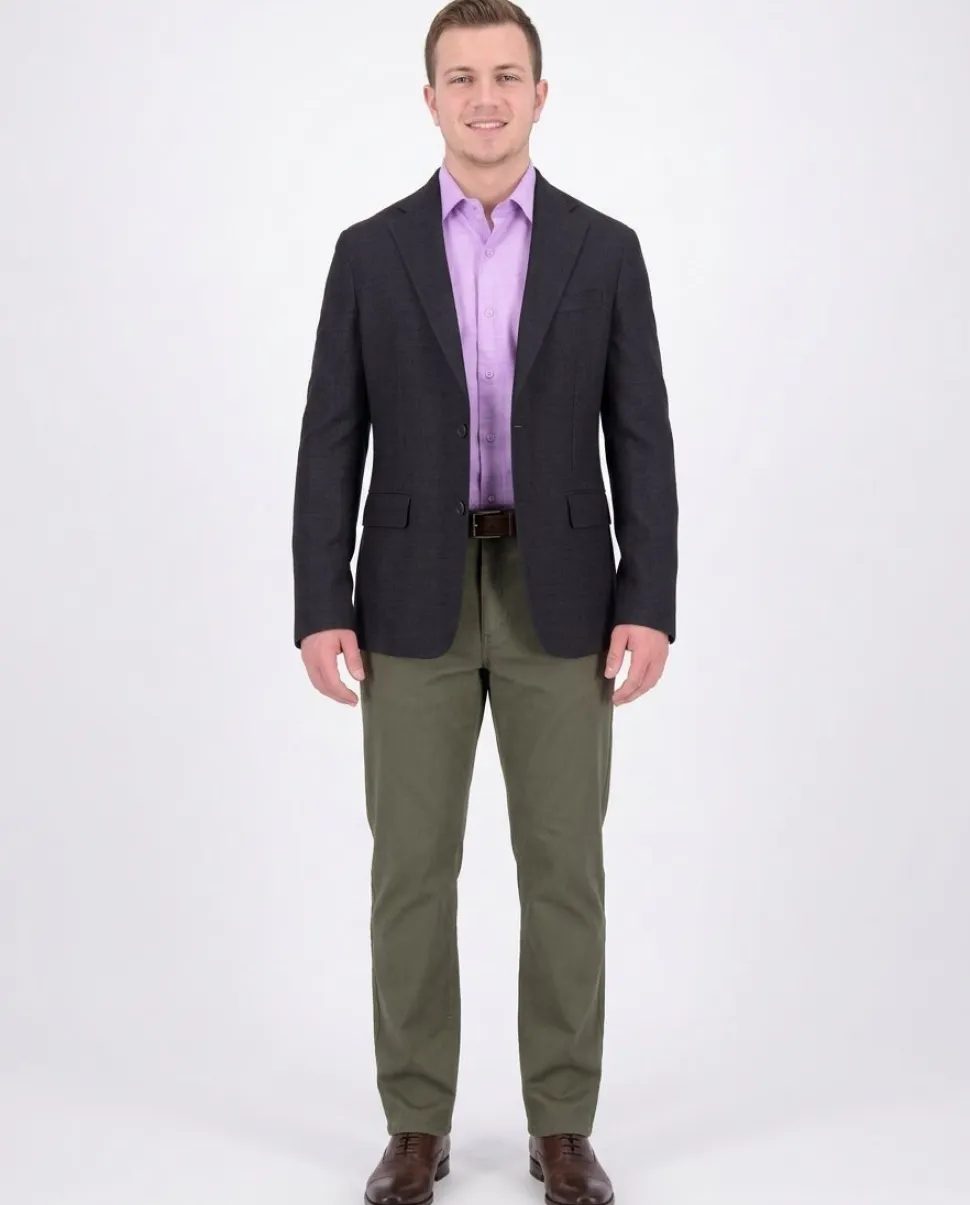 Mens Napoli Extra Slim Fit Navy Heather Unlined Wool Blazer Sportcoat
