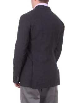 Mens Napoli Extra Slim Fit Navy Heather Unlined Wool Blazer Sportcoat