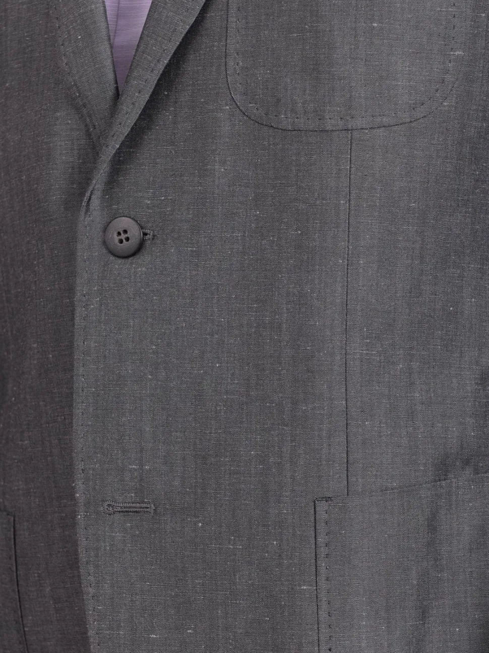 Mens Napoli Heather Gray Half Lined Half Canvassed Linen Wool Blazer Sportcoat