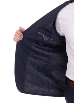Mens Napoli Slim Fit Solid Blue Half Canvassed Marzotto Wool Suit