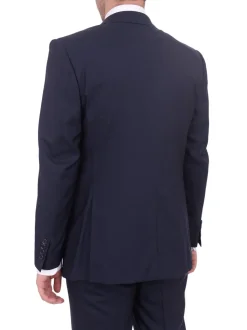Mens Napoli Slim Fit Solid Blue Half Canvassed Marzotto Wool Suit