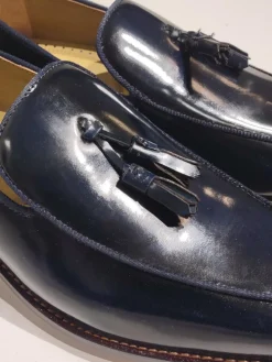 Men’s Navy Leather Tassel Loafers