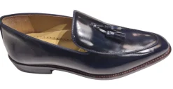 Men’s Navy Leather Tassel Loafers