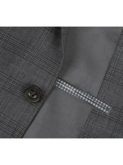 Men's 3-Piece Classic Fit Single Breasted Windowpane Suit
