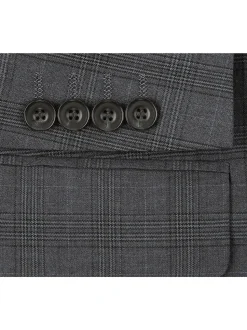 Men's 3-Piece Classic Fit Single Breasted Windowpane Suit