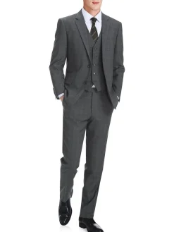 Men's 3-Piece Classic Fit Single Breasted Windowpane Suit
