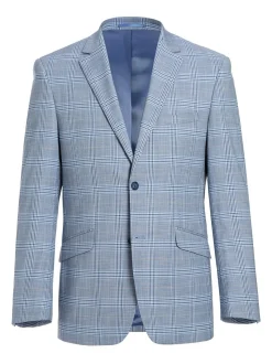 Men's 2-Piece Slim Fit Notch Lapel Stretch Windowpane Suit