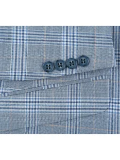 Men's 2-Piece Slim Fit Notch Lapel Stretch Windowpane Suit