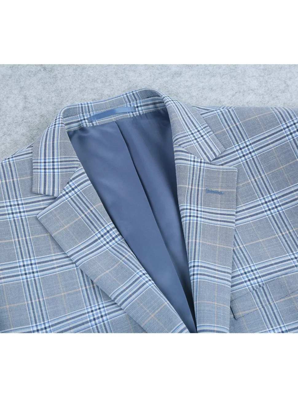 Men's 2-Piece Slim Fit Notch Lapel Stretch Windowpane Suit