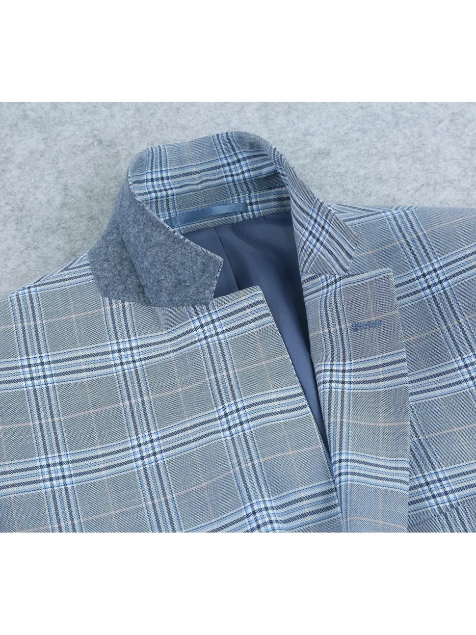 Men's 2-Piece Slim Fit Notch Lapel Stretch Windowpane Suit