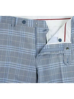 Men's 2-Piece Slim Fit Notch Lapel Stretch Windowpane Suit