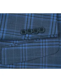 Men's 2-Piece Slim Fit Notch Lapel Stretch Windowpane Suit