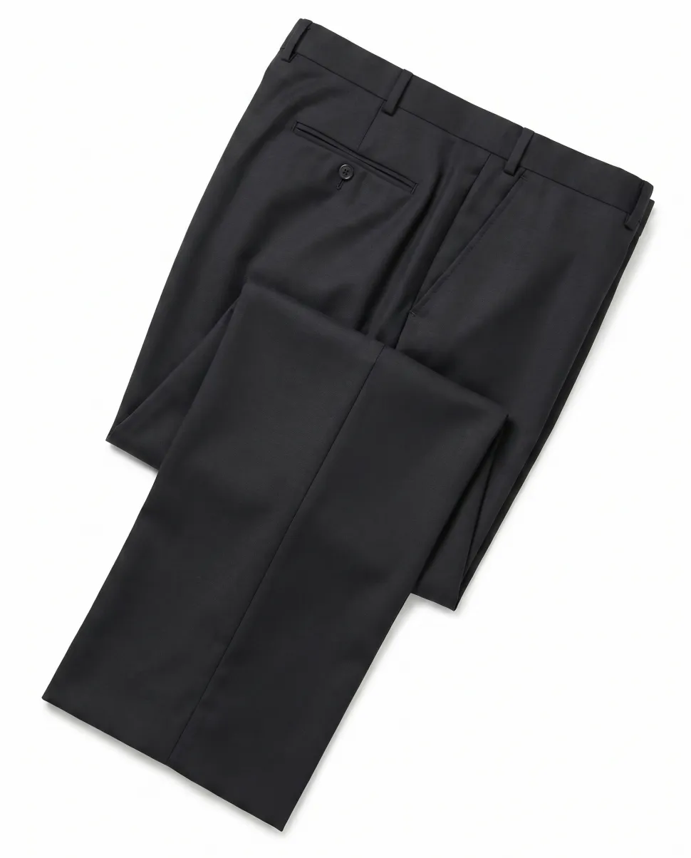 Men's Raphael Classic Fit Solid Black Two Button 2 Piece 100% Wool Suit