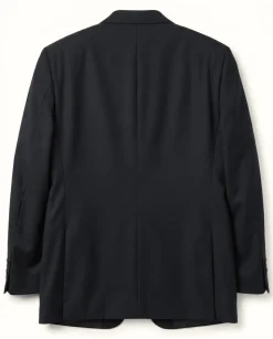 Men's Raphael Classic Fit Solid Black Two Button 2 Piece 100% Wool Suit