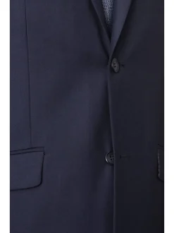 Men's Raphael Regular Fit Solid Blue Two Button 2 Piece Suit Jacket & Pants