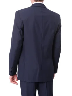 Men's Raphael Regular Fit Solid Blue Two Button 2 Piece Suit Jacket & Pants