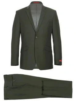 Men's Raphael Slim Fit Olive Green Two Button 2 Piece Formal Suit