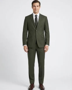 Men's Raphael Slim Fit Olive Green Two Button 2 Piece Formal Suit