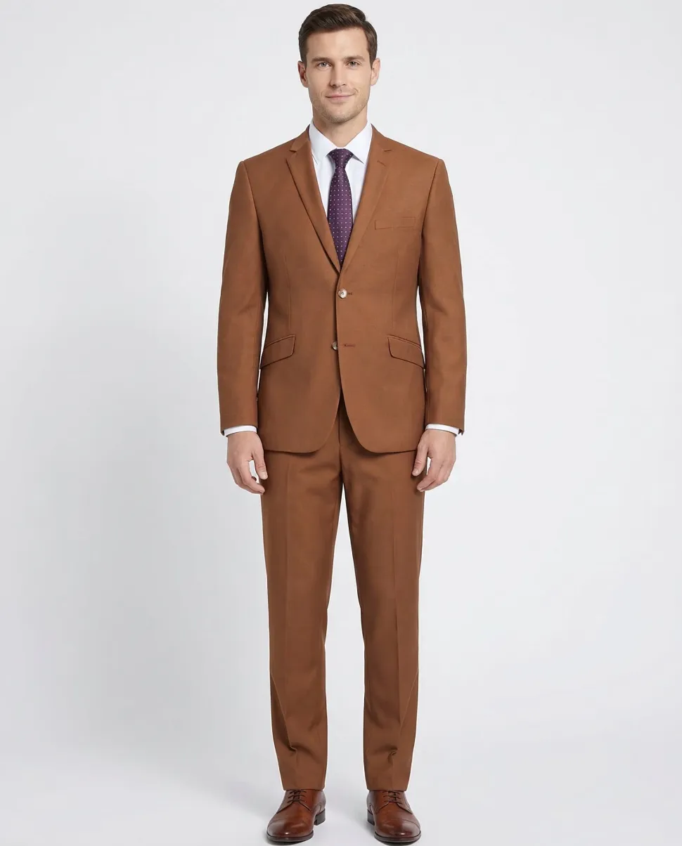 Men's Raphael Slim Fit Rust Two Button 2 Piece Formal Suit