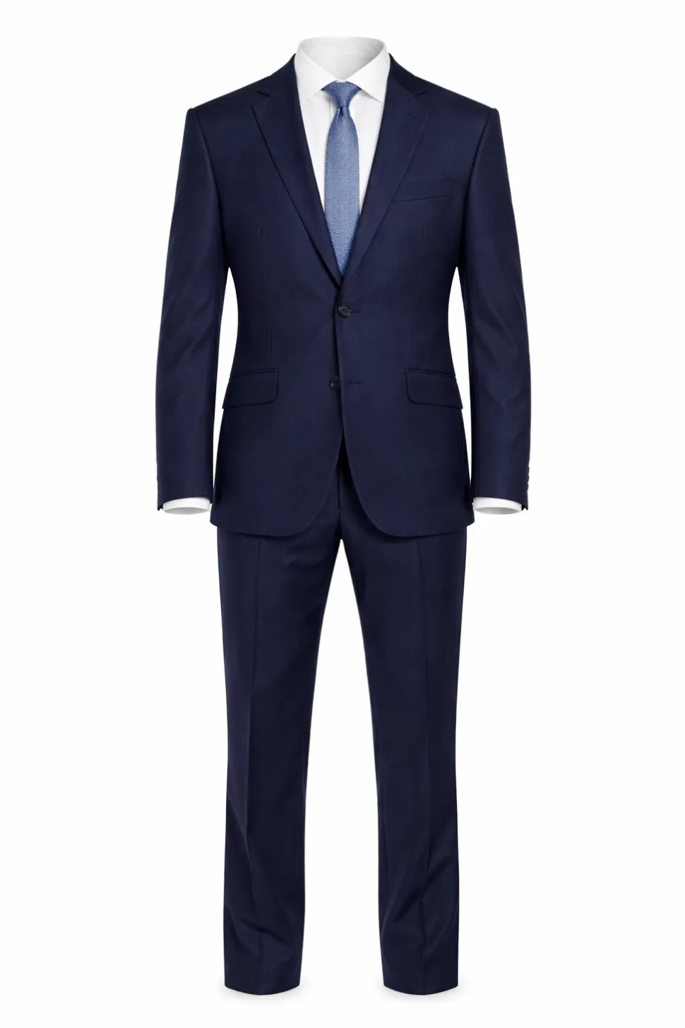 Mens Raphael Slim Fit Solid Blue 2 Button 2 Piece Suit Jacket & Pants