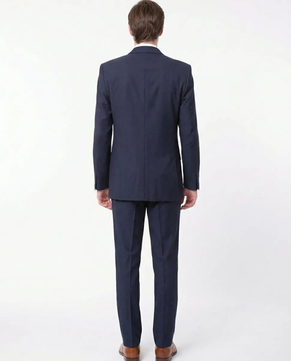 Mens Raphael Slim Fit Solid Blue 2 Button 2 Piece Suit Jacket & Pants