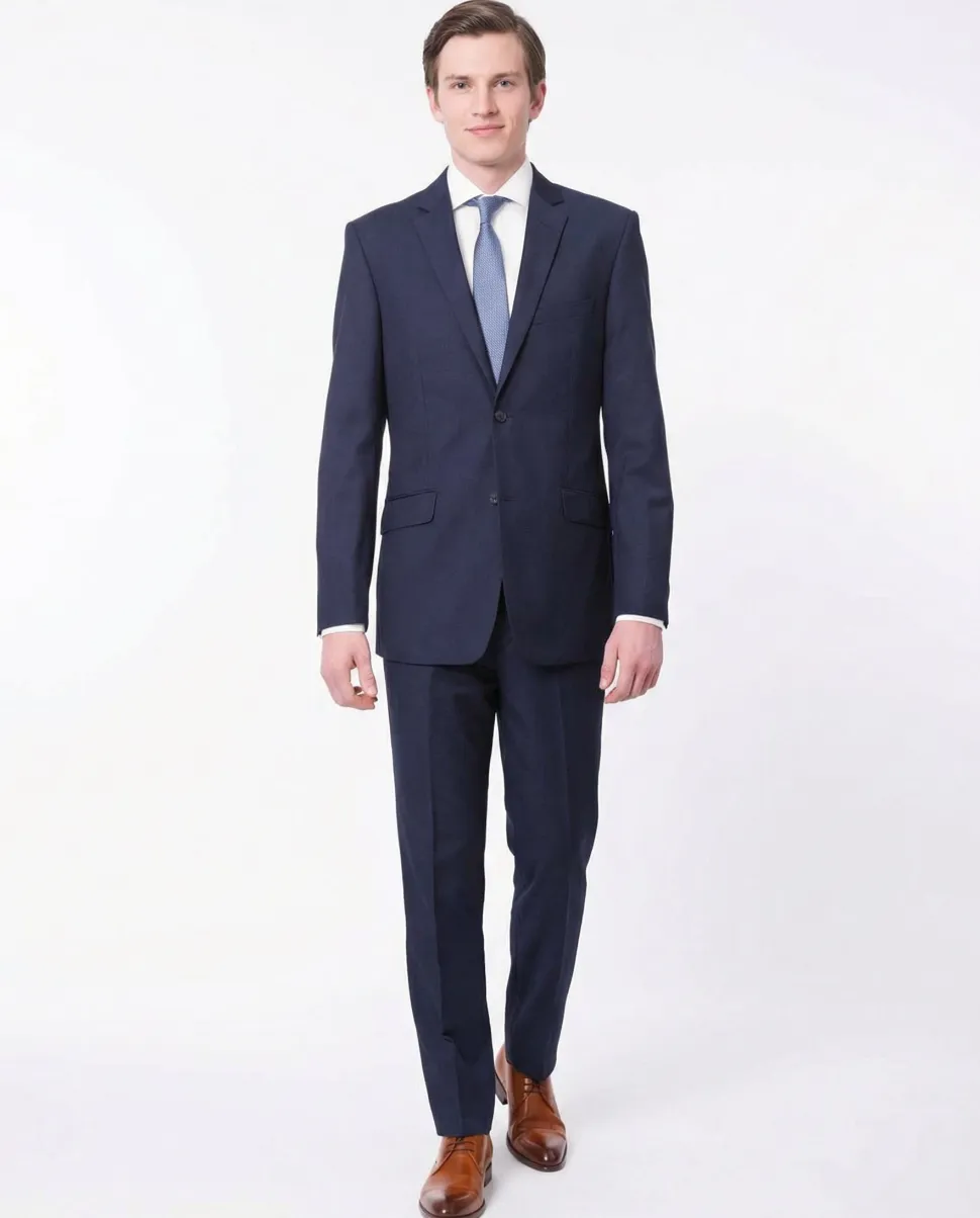Mens Raphael Slim Fit Solid Blue 2 Button 2 Piece Suit Jacket & Pants